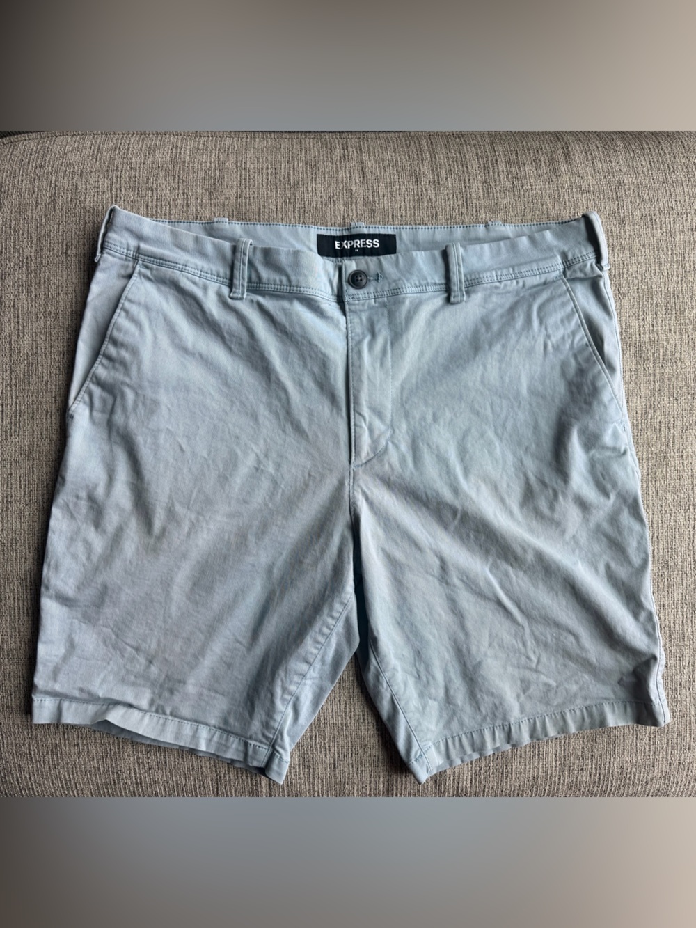 Express Light Blue Flat Front Men's Shorts